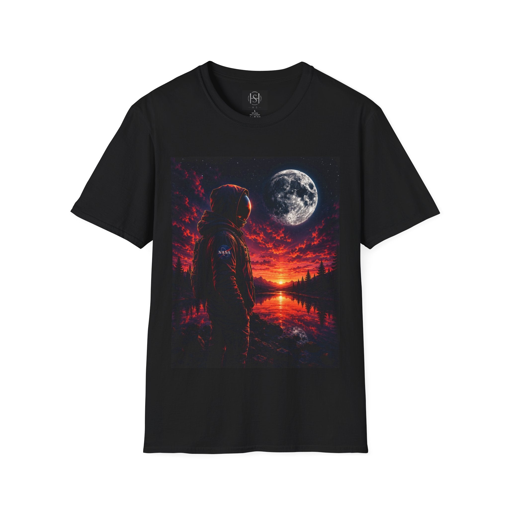 Astronaut Moonwatch Graphic T-Shirt — Cosmic Sunset Space Tee