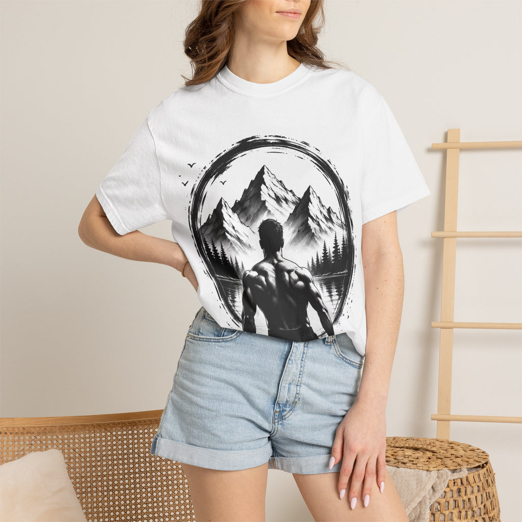 Astronaut Sketch T-Shirt — Red Helmet Space Graphic Tee