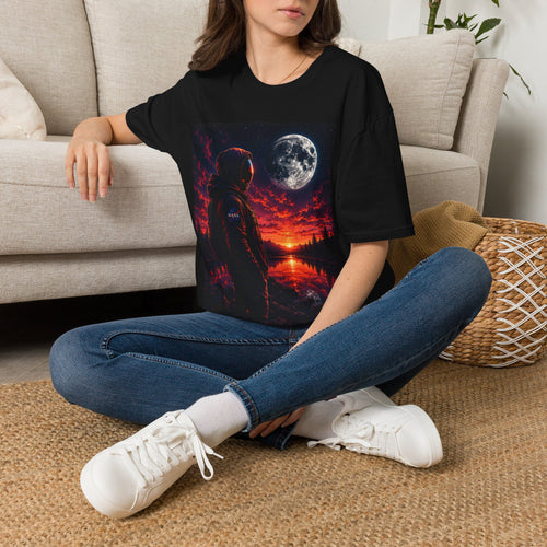 Astronaut Moonwatch Graphic T-Shirt — Cosmic Sunset Space Tee